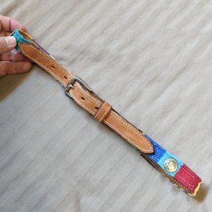 Circle Y of Yoakum Colorful Leather Western Belt Southwestern Design Conchos